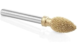 Kutzall Original Flame Rotary Burr, 1⁄8" Shaft, Fine - Woodworking Attachment for Dremel, Foredom, DeWalt, Milwaukee. Abrasive Tungsten Carbide, 1⁄4" (6.3mm) Dia. X 1⁄2" (12.7mm) Length, FL-14-EG