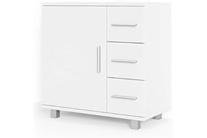 ‎VICCO Vicco Waschbeckenunterschrank Ilias, Waschtischunterschrank mit Schubladen, Weiß, 60 x 60.8 cm