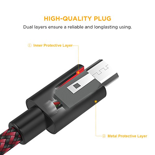 EasyAcc Cable Micro USB Carga R pida de Nil n para Dispositivos Android Samsung Kindle Sony Nexus Motorola BQ LG 3 Metro Rojo y Gris reviews EasyAcc Cable Micro USB Carga R pida de Nil n para Dispositivos Android Samsung Kindle Sony Nexus Motorola BQ LG 3 Metro Rojo y Gris