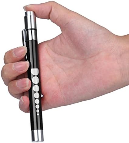 Medical First Aid LED Pen Light Flashlight Torch Doctor Nurse EMT Emergency (Black)