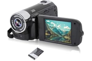 GARSENT Video Camera for Vlogging, 1080P Full HD Camcorder, 16MP 16X Digital Zoom, 2.7in TFT Rotatable Screen, with Fill Light and USB Port, Catch Wonderful Moments (Black)