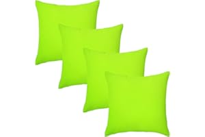 Harrison Cropper Premium Garden Scatter Cushion | Water Resistant Cushions | Outdoor Patio Rattan Chairs | Hollowfibre Filled Seating Furniture Pillow | Soft Comfy and Durable | 4 Pack (Lime Green)