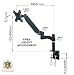 Produktbild GSA12S Gas Powered Monitor Arm Desk Mount Stand w/vesa Bracket & Desk clamp for 15"-27" Screens : Tilt up/down 180°, Free Swivel Left/Right 360°, 360° Rotation - in Black