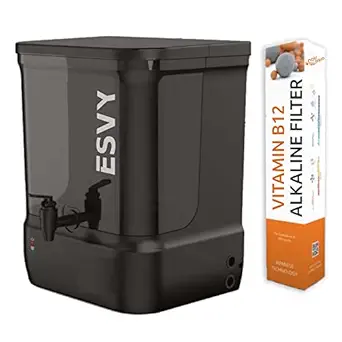 Noir Aqua ESVY RO Water Purifier with B12 Alkaline ORP + RO + UV + UF + TDS Control + Pre Filter & Accessories, RO Filter System for home office, 9 Ltrs, 8 Stage (BLACK + B12 ALKALINE FILTER)
