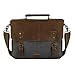 Price comparison product image Canvas Leather Satchel, P.KU.VDSL Vintage Messenger Shoulder Tote Bag Briefcase fits 14 inch Laptop