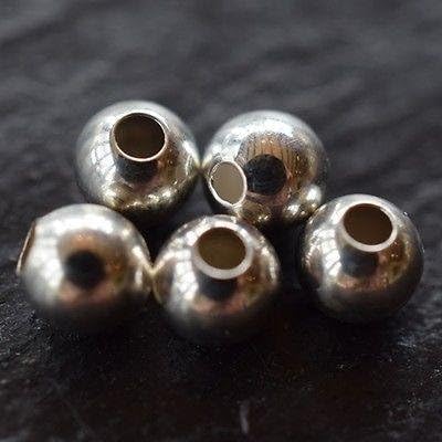 Sterling Silver (925) Round Beads | Pack of 5 | 8mm (2mm hole) | Variety of Pack Sizes | Free Delivery