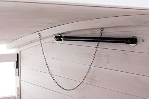 CLP Mülltonnenbox Holz 240 Liter, 1 Tonne, aufklappbares Dach, Tür mit Verschluss Mülltonnenbox MX240, weiß - 3