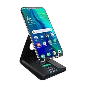 Kalkent Multipurpose Universal Mobile Phone Stand with Card Holder (Black) for Adults, Kids, Boys, Girls Work from Home Attend Classes and Used in Various Ways