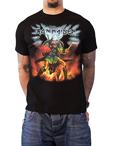 Iron Maiden Men's Book Of Souls European Tour T-Shirt - Black, Officially Licensed, Back Print With Tour Dates