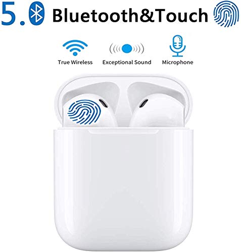 Bluetooth Kopfhörer,Bluetooth 5.0 Headset Stereo-Minikopfhörer HD-Klangqualität Sport Kabellose Kopfhörer mit Portable Mini Ladekästchen und Integriertem Mikrofon für Apple Airpod Android iPhone