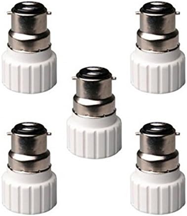 BuyHere B22 to GU10 Lamp Bulb Base Socket Converter, Pack of 5 pcs