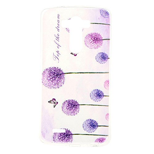 LG G4 Hülle Silikon – Feeltech [Free Black 2 in 1 Stylus Pen] Transparent Weiche Schutzhülle Weicher Flexibel Gel Silikon TPU Hülle ultra dünn Stoßfest Telefon Kasten Schutz Tasche Schutzhülle Durchsichtig Handyhülle Crystal Clear Backcover Bumper Case Schale für LG G4 with Embossed Pattern Design – Purpur - 2