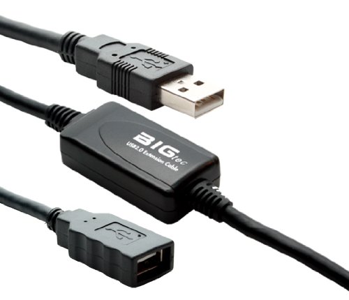 BIGtec 10m USB 2.0 aktiv Verlängerung , USB Repeater Kabel , USB Signalverstärker , USB Extension Cable 10m , aktives USB Kabel zum Verlängern Ihrer Geräte ohne Datenverlust , USB Verlängerung , USB A Stecker auf USB A Buchste A/A Verlängerungskabel