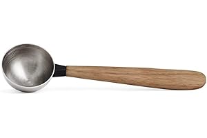 Viva Scandinavia Cuillère doseuse pour thé en Vrac, poignée en Bois, cuillère en Acier Inoxydable, 2.0 cm x 2.0 cm x 15.5 cm