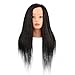 Hairdressing 100% Black Professional Real Hair 22 Inch,CoastaCloud Training Mannequin Head Hairdresser Human Hair with Clamp
