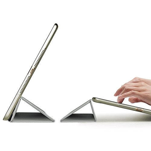 Neues iPad 2017 iPad 9.7 Zoll Hülle, ESR® Yippee Bildserie Cover Auto aufwachen / Schlaf Funktion Smart Case Wickelfalz Ledertasche mit Lichtdurchlässig Rückseite Abdeckung Schutzhülle für Neue iPad 9.7 2017 (Raum Grau)