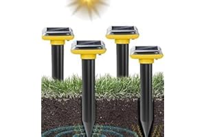 COODAY Mole Repellent Sonic-gerät 4 Stück Ultrasonic Solar Maulwurfabwehr Maulwurfschreck Wühlmausabwehr Schlagenabwehr Eidechsenabwehr Mole Repellent Schädlingsbekämpfung für Den Rasen Garten