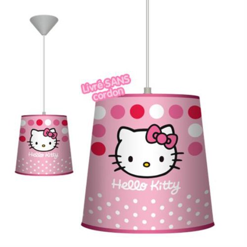 HKL 0053 Hello Kitty rosa Hängelampe "Punkte" Lampenschirm Deckenlampe Lampe Leuchte - Perfekt in jedem Mädchenzimmer