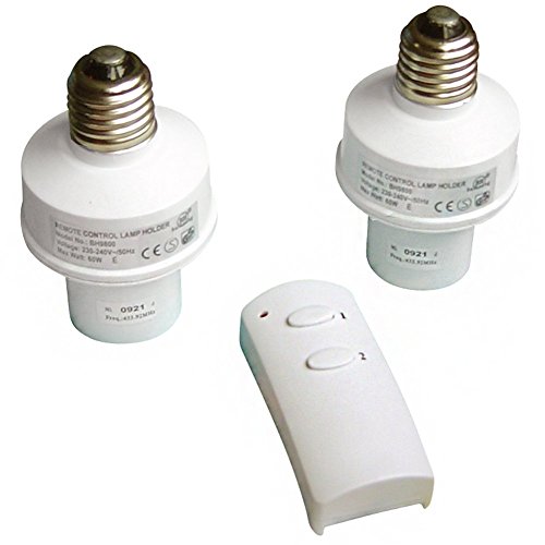 2 ferngesteuerte Lampenfassungen E27, Reichweite 30 m, Normen CE, RoHS - 2