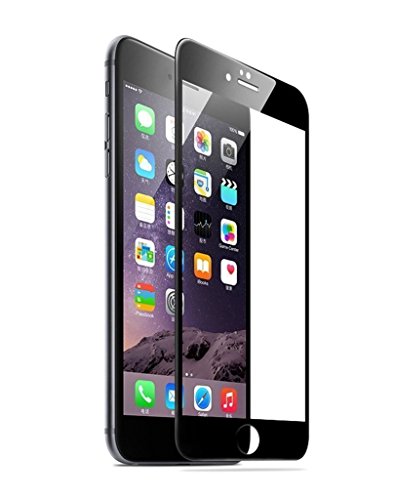 AA19 Premium Edge to Edge - Full Glue, No Rainbow, Full Front Body Cover Tempered Full Glass Screen Protector Guard for Apple iPhone 7 / iPhone 8 - Black