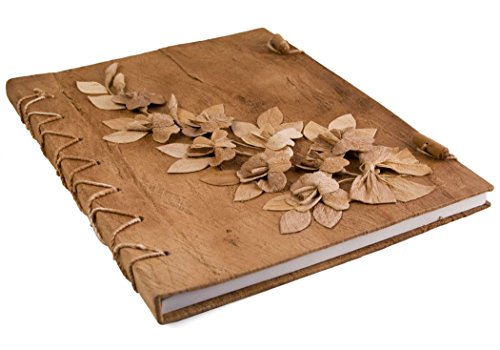 Flaura Extra Large Natur Handgefertigt Handgebunden Notizbuch, blanko Pages (35cm x 28cm x 2cm)