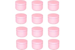 Mnixy Confezione da 20 barattoli da 50 ml per candele rose, lattine di alluminio per candele con coperchi scorrevoli, contenitore per realizzare candele fai da te, fai da te, regalo, caramelle da tè