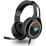 HAVIT Headset für PS4, RGB Gaming Headset für Xbox One, Nintendo Switch, Laptop, mit Surround Sound 50MM Treiber und Rauschunterdrückung Mikrofon (Schwarz)