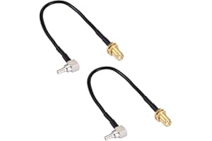 VOANZO 2PCS Connettori RF Adattatori da SMA a TS9 Cavo di prolunga per Antenna 4G LTE SMA Femmina da paratia a Spina TS9 Cavo ad Angolo retto