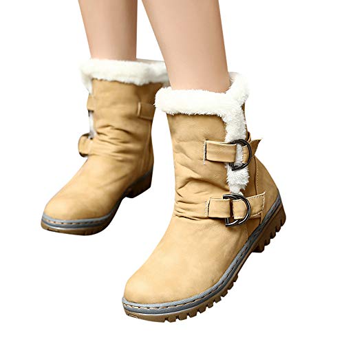 Preisvergleich Produktbild TianWlio Stiefel Frauen Winter Warm Schuhe Stiefeletten Boots Halten Schlüpfen Schneestiefel Weihnachten Winter Klassiker Schnalle Warme Schuhe Pelz Martin Schneeschuhe Kurzer Stiefelette