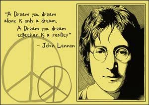 John Lennon The Dream You Dream Famous Quote Yellow A3 Poster Print Art Amazon Co Uk Home Kitchen