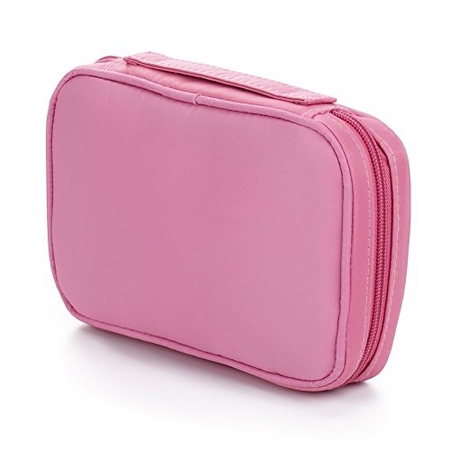 Hotrose Multifunktionale Kosmetiktäschche Reise Kosmetiktasche Make-up Tasche für Pinsel Aufbewahrung(Rosa, Small) - 3