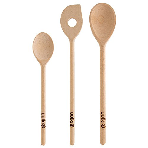 Uulki® 10-tlg. Umweltfreundliches Küchenutensilien Set aus Ardenner Buchenholz – Küchenhelfer hergestellt in Europa (Kochlöffel, Teigschaber, Pfannenwender, Salatbesteck, Grillzange) - 2