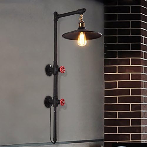 DFHHG® wall lamp, loft Retro Cafe Industrial style aisle decoration Balcony lamps restaurant bar Iron Water pipes wall lamp E27 American bedside ( Color : One pair )