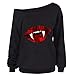 Produktbild Frashing-Damen Sweatshirts Bedrucktes Pulli Pullover Sexy Schulterfrei Herbst Langarmshirt Pullover Rundhals Casual T-Shirt Oberteile Elegant Bluse Damen Herbst Winter Sweatshirts Hoodie
