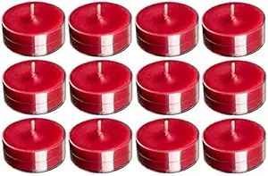 Urban Wings Unscented Wax Tealights Candles Smokeless Candles Burning time Approx 2.5 Hour (Red, Pack of 50)