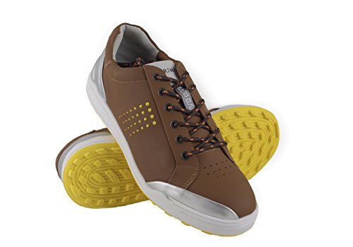 Zerimar Chaussures de Golf pour Hommes | Chaussures de Sport pour Hommes | Chaussures de Sport pour Hommes | Chaussure de Golf en Cuir| Chaussure de Sport | Couleur Tan Taille 42