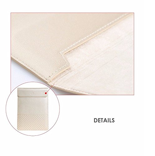 WIWU Ultra-dünne Umschlag Stil PU Leder Schutzhülle Laptop Handtasche für Macbook Air 11,6 / Pro Retina 12 Zoll / Laptops / Notizbuch Slim Schutz Hülle Tasche mit Maus Pad (Golden, 12 Zoll) - 4