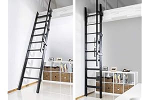 MATISÈRE Scala per soppalco chiudibile - Larghezza 55cm - Nera (RAL 9017)