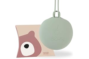 J. BØRN J.Børn Silikon Schnulleretui | Silikon Schnullerbox für unterwegs | Leicht zu reinigender Schnullerhalter | Schnulleraufbewahrung | Schnullerhalterbox für bis zu 3 Schnuller (Sage)