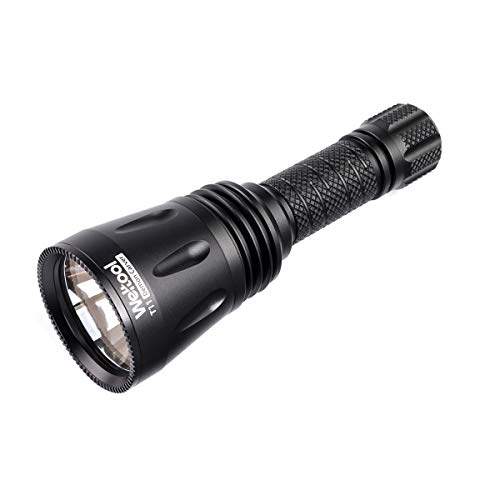 Weltool T11 Linterna de Largo Alcance, Haz Enfocado 680m 115,700 Candela, 743 Lúmenes, Liviano a Prueba de Golpes, para Búsqueda y Rescate de Caza Al Aire Libre, con Filtro Amarillo (Solo Linterna)