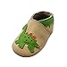 Sayoyo Dinosaur Anti-skid Soft Sole Leather Baby Crib Shoes(0-6 Months, Beige)
