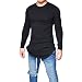 Produktbild DAY.LIN T Shirt Herren Männer Slim Fit O Hals Lange Ärmel Muskel  Abschlag   T-Shirt Lässige Tops Bluse Herren Rundhalsausschnitt Lässige Muscle Slim Solid Color Langarm-T-Shirt (Schwarz, L=EUM)