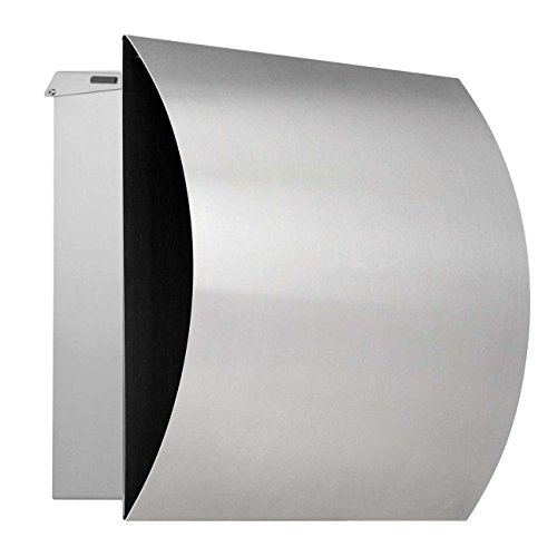 Preisvergleich Produktbild Max Knobloch Mailbox Vegas komplett Edelstahl 12 Liter Wandbriefkasten Schloss rechts