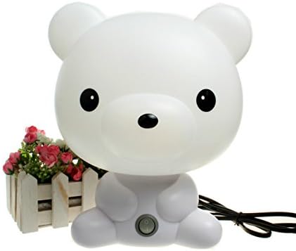IMINOVO Cute Bear Table Lamp Cartoon Bedside Lamp Sleeping Night Light Children Kid Baby Boy's Bedroom