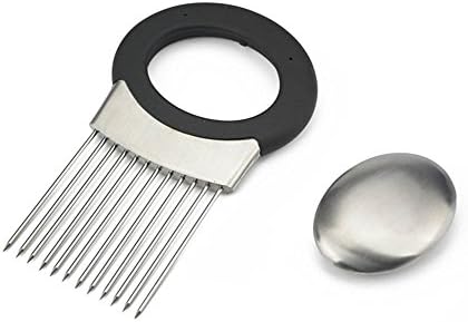 Honeyall Onion Holder Slicer Stainless Steel Soap Odor Remover Vegetable Chopper for Potato, Tomato, Meat Tenderizer