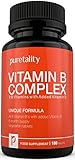 Vitamin B Complex 180 Tablets with Vitamin D (6 month supply) - 100% MONEY BACK GUARANTEE – with Added Vitamin D3 Contains all Eight B Vitamins in 1 Vegetarian Tablet, Vitamins B1, B2, B3, B5, B6, B12, D-Biotin & Folic Acid by Puretality