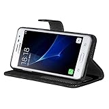 BONROY® Tasche Hülle für Handyhülle für Samsung Galaxy J3 PRO (5,0 Zoll) Retro matte Leder PU Leder Flip Schutzhülle Case Cover Etui Lederhülle mit Silikon Back Cover PU Leder Handytasche im Bookstyle Stand Funktion Kartenfächer Schale Stoßfest Handyhülle für Samsung Galaxy J3 PRO (5,0 Zoll) - 