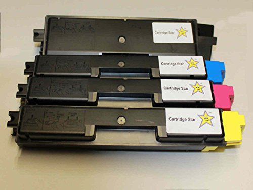 Set 4x Toner für Kyocera TK-580 FS-C 5150 FS-C5150 ECOSYS P6021cdn 4-farbig 11900 Seiten (neue Chips)