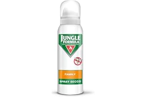 Jungle Formula Family Repellente per zanzare e insetti Spray secco - Fino a 6 ore di protezione contro zanzare, zanzara tigre - Per l'uso in casa, all'aria aperta e per viaggi a corto raggio- 125 ml
