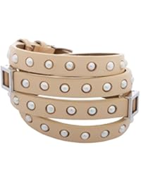 Pulsera de cuentas para mujer Misaki Beige rodillo QCUNROLLER